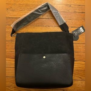 K Carroll Black Taylor Tote, Faux Suede